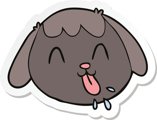 sticker of a cartoon dog face