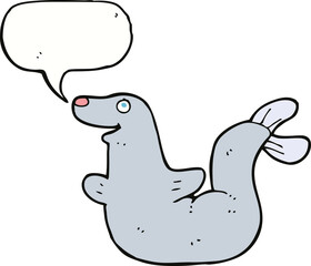 cartoon seal with speech bubble