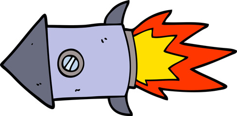 cartoon doodle space rocket