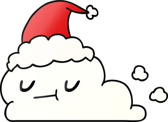 christmas gradient cartoon of kawaii cloud
