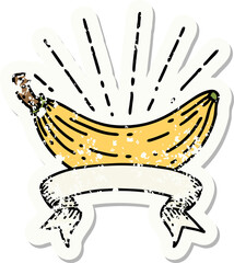 grunge sticker of tattoo style banana