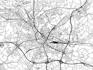 Obraz premium Road map of the city of Osnabruck in Germany on a transparent background.