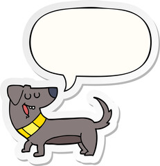 cartoon dog and speech bubble sticker