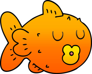 quirky gradient shaded cartoon fish