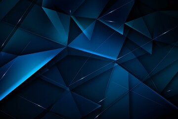 Obraz na płótnie Canvas Dark blue modern background for design. Geometric shape. Triangles, diagonal lines. Gradient. Abstract. Shape envelope. Symbol. Letter, message, mail. Connection communication concept. Generative AI