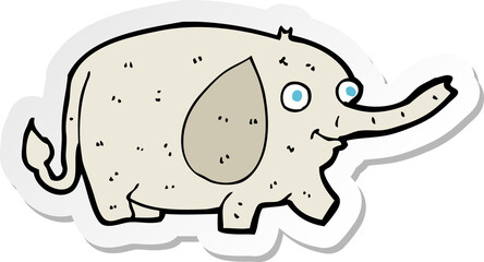 sticker of a cartoon funny little elephant