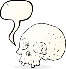 speech bubble cartoon old skull