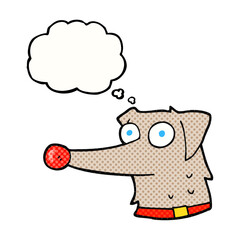 thought bubble cartoon dog with collar