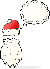 thought bubble cartoon santa hat and beard