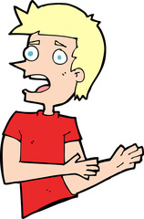 cartoon stressed man