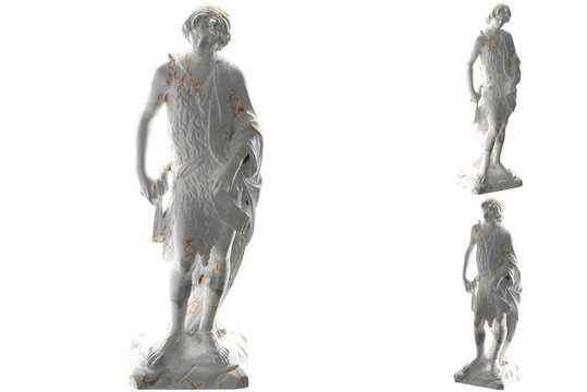 Empress Cunigunde Renaissance statue in white marble and gold perfect for promotions, social media.