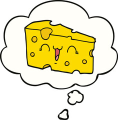 cartoon cheese and thought bubble