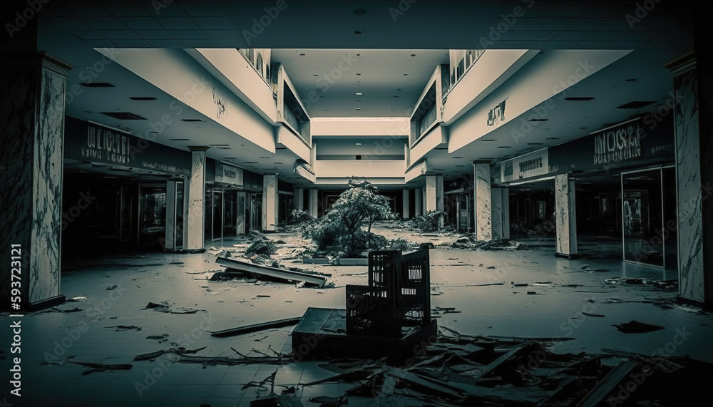 Canvas Prints abandoned shopping mall, apocalypse