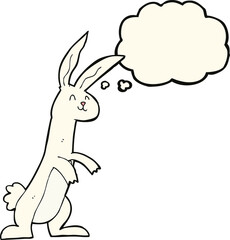 cartoon rabbit with thought bubble