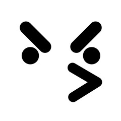 annoyed bird face icon