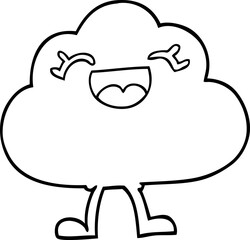 line drawing cartoon expressive weather cloud