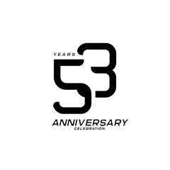 53 years anniversary celebration logotype