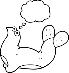 thought bubble cartoon seal