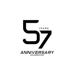 57 years anniversary celebration logotype