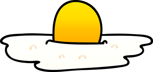 quirky gradient shaded cartoon fried egg