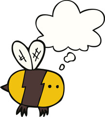 cartoon bee and thought bubble