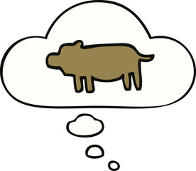 cartoon animal symbol and thought bubble