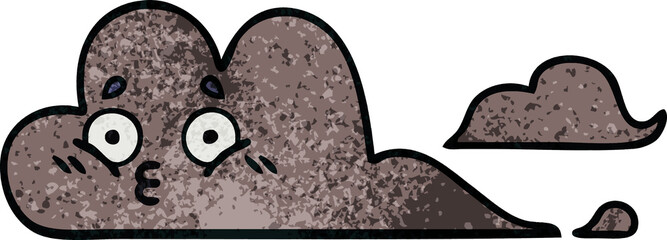 retro grunge texture cartoon storm cloud