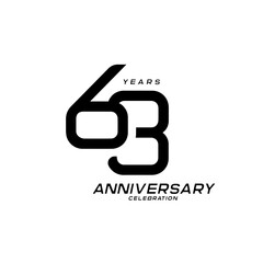 63 years anniversary celebration logotype