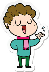 Fototapeta premium sticker of a cartoon man talking