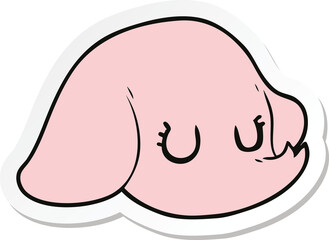 sticker of a cartoon elephant face