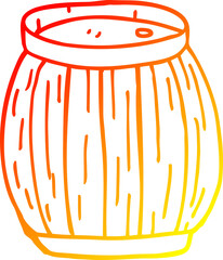 warm gradient line drawing cartoon barrel