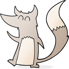 cartoon little wolf