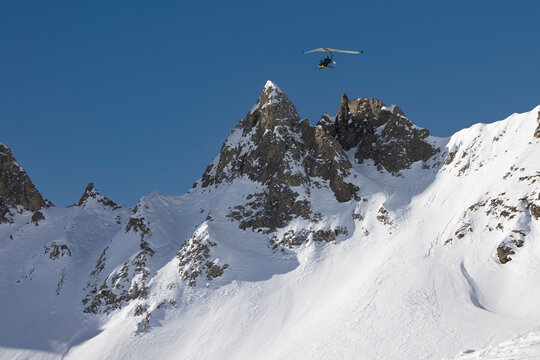 Microlight in the mountains