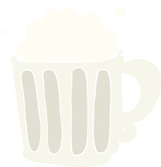 flat color illustration of a cartoon beer