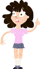 cartoon woman making point