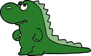 cartoon doodle annoyed dinosaur