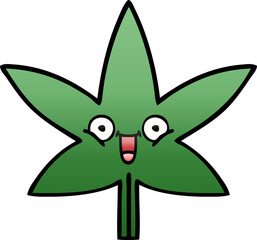 gradient shaded cartoon marijuana leaf