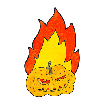 texture cartoon flaming halloween pumpkin