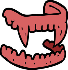 cartoon doodle halloween fangs