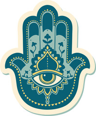 Fototapeta na wymiar tattoo style sticker of a hamza