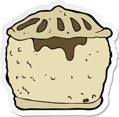 sticker of a cartoon meat pie