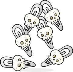 cartoon skull hairclips