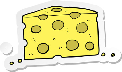 sticker of a cartoon cheese