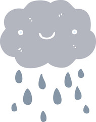 cute flat color style cartoon cloud