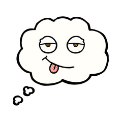 thought bubble cartoon tired eyes