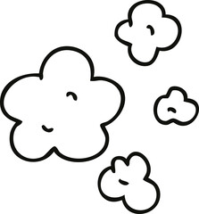 quirky line drawing cartoon clouds
