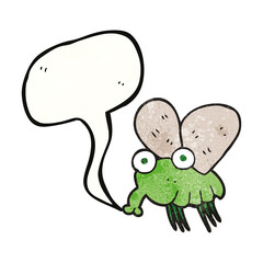 speech bubble textured cartoon fly