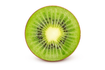 Fototapeta na wymiar Close up of kiwi slice isolated on white background