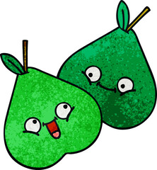 retro grunge texture cartoon pears