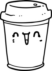 cartoon take out coffee